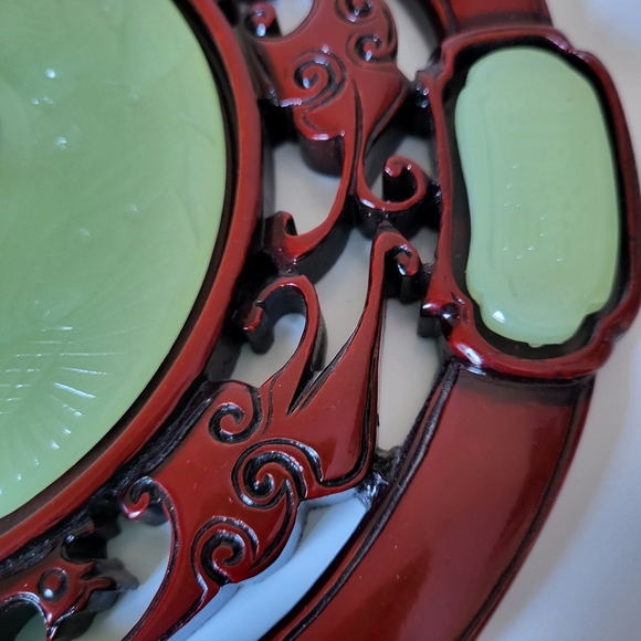 Faux Jade and Resin Decorative Chinese Wall Hanging - Picture 7 of 15